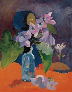 Stilleven met bloemen en idool. Rond 1892