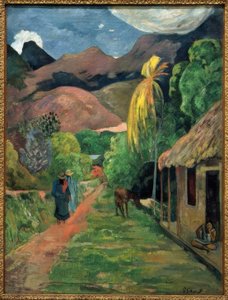 Straat naar de bergen door Paul Gauguin