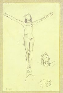 Studie voor De Gele Christus, 1889 door Paul Gauguin
