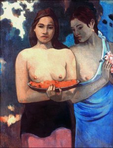 Tahiti: Twee Tahitiaanse vrouwen door Paul Gauguin