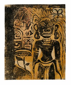 Tahitische idool - de godin Hina door Paul Gauguin