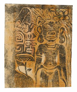 Tahitische idool—de godin Hina