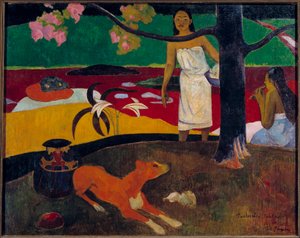Tahitische scène door Paul Gauguin