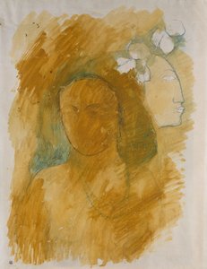 Tahitianische Frau mit bösem Geist door Paul Gauguin