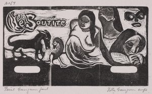 Tahitiaanse en Noa Noa-serie, De glimlach (houtsnede) door Paul Gauguin