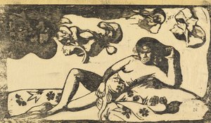 Te Arii Vahine Dame van Koninklijk Bloed door Paul Gauguin