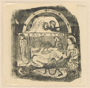 Te Atua (De Goden) Kleine Plaat [recto] door Paul Gauguin