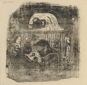 Te Atua De Goden Kleine Plaat [verso], in of na 1895 door Paul Gauguin