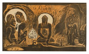 Te atua (De God), uit de Noa Noa Suite door Paul Gauguin
