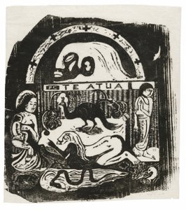 Te atua (De God), uit de Suite van Late Houtsneden door Paul Gauguin