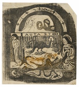 Te atua (De God), uit de suite van late houtsneden door Paul Gauguin