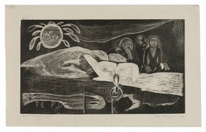 Te po (De nacht), uit de Noa Noa Suite door Paul Gauguin