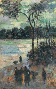 De Brand aan de Rivieroever door Paul Gauguin