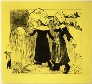 De vreugden van Bretagne, uit de Volpini Suite: Dessins lithographiques, 1889 door Paul Gauguin