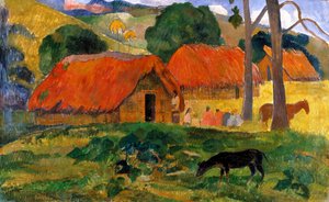 De Drie Hutten, Tahiti door Paul Gauguin