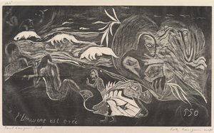 Het Universum wordt Geschapen, uit Fragrance Noa Noa, 1893-94 door Paul Gauguin