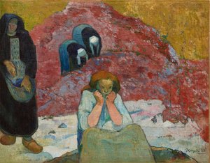 De Wijnoogst, Menselijk Lijden door Paul Gauguin