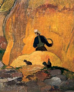 De gele molenstenen of De Blonde Oogst (detail) 1889 door Paul Gauguin