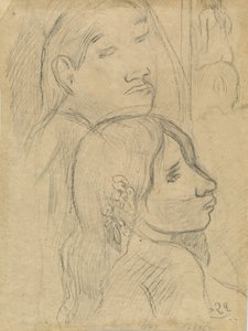Twee Marquesanen [verso], ca. 1902 door Paul Gauguin