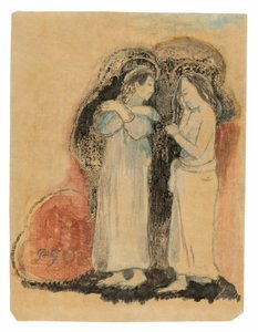 Twee staande Tahitiaanse vrouwen door Paul Gauguin