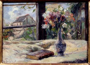 Vaas met bloemen door Paul Gauguin