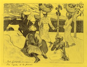 Volpini Suite: De sprinkhanen en de mieren (Les Cigales et les Fourmis) door Paul Gauguin
