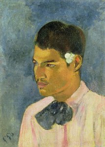 Jonge Man met een Bloem Achter zijn Oor, 1891 door Paul Gauguin