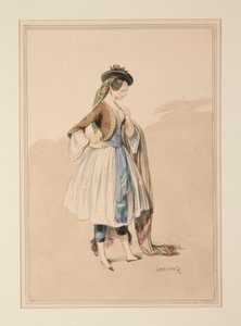 COSTUME DE GAVARNI, uitgevoerd door Moreau door Paul Gavarni