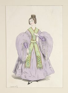 In de avond. (Maart 1835.) Jurk van zijden mousseline...