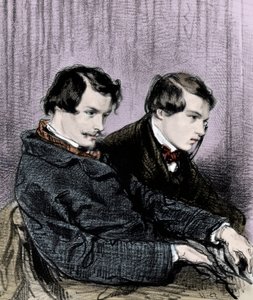Gebroeders Goncourt - Edmond de Goncourt (1822-1886) en Jules de Goncourt (1830-1870) in een theaterloge