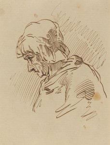 Hoofd van een Vrouw door Paul Gavarni