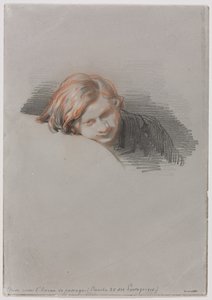 Hoofd van een jonge man (studie voor LOiseau de passage, 1853) door Paul Gavarni