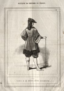 Histoire du Costume en France: Mensen in het gevolg van een heer