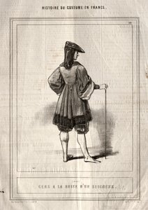 Histoire du Costume en France: Mensen in het gevolg van een heer