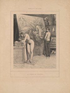 De vrouw van de schilder, uit de serie Scènes de la vie intime door Paul Gavarni