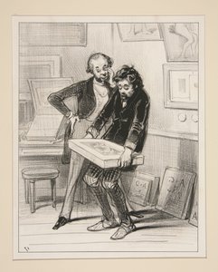 Het atelier van de lithograaf door Paul Gavarni
