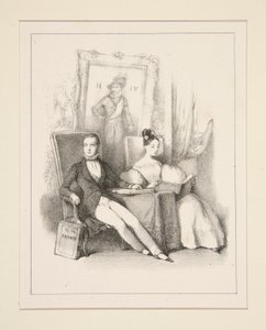 De Broer en de Zus / Praag (Henri, Graaf van Chambord en de Hertogin van Parma als kinderen) door Paul Gavarni