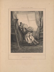 Landschapsles, uit de serie Scènes de la vie intime door Paul Gavarni