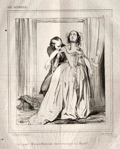 De actrices: Sac à papier! Monsieur Montmirail zoals u mijn Majesteit vastbindt!
