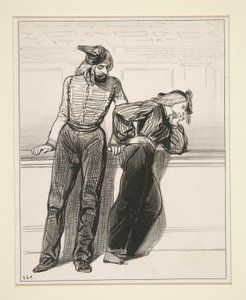 Les Debardeurs - No. 54 - Monter a cheval door Paul Gavarni