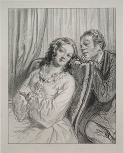 Masques et visages: Par-ci, par-la: Mame Beauminet, ta majesté..., 1857-58 door Paul Gavarni