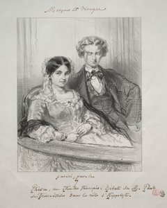 Masques et visages: Paric, par-la: Phèdre au Théâtre-Francais..., 1857-1858 door Paul Gavarni