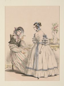 NOVEMBRE 1838. Robe en foulard poil de chèvre à raies perlées;