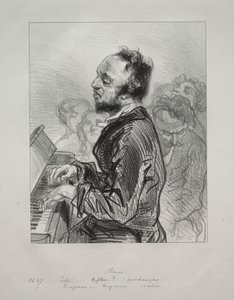 Piano, 1853 door Paul Gavarni