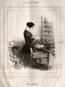 Politique des Femmes: Droit de visite, 1843 door Paul Gavarni