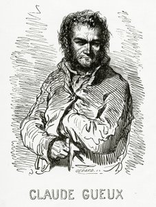 Portret van Claude Gueux, 1834 (zwart-wit gravure)