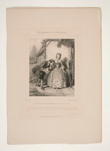 Rousseau en Mademoiselle Galley door Paul Gavarni