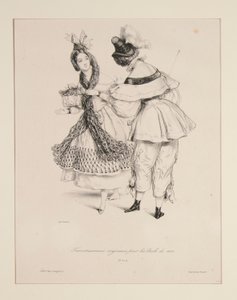 Originele travesties voor de bals van 1834. Nr. 3 en 4. door Paul Gavarni