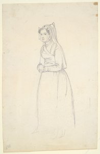 Vrouw in boerenkostuum (recto en verso)