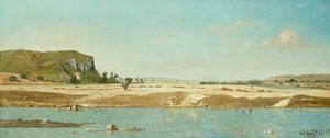 De Oevers van de Rivier Durance bij Saint Paul door Paul Guigou